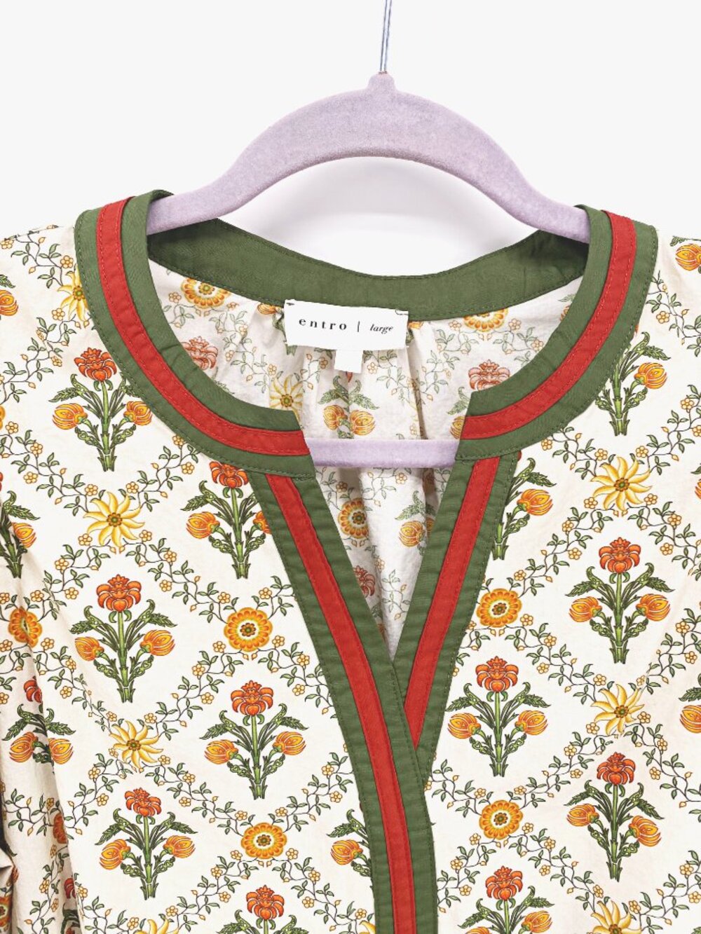 Entro Marigold Pattern Cottagecore Blouse - Picture 3 of 8